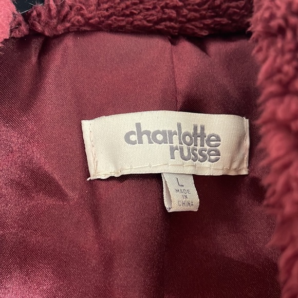 Charlotte Russe Maroon Teddy Coat NWOT - Picture 2 of 5